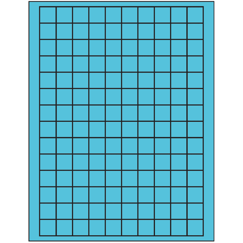 0.75" x 0.75" Turquoise Square Sheet Labels