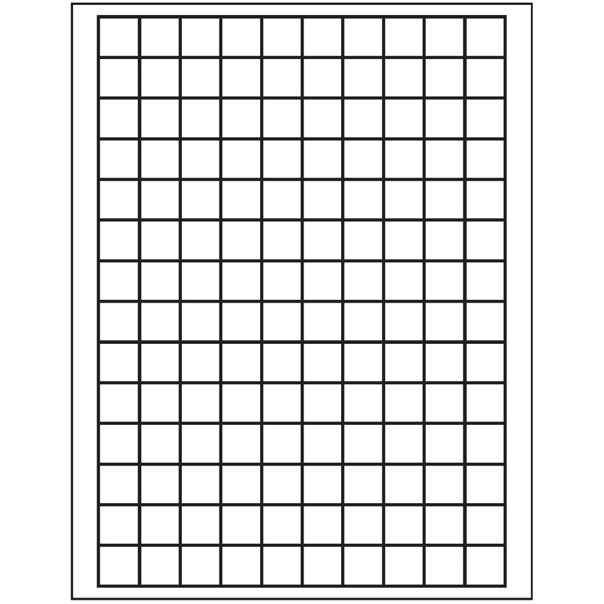 0.75" x 0.75" White Vinyl Drum Square Sheet Labels