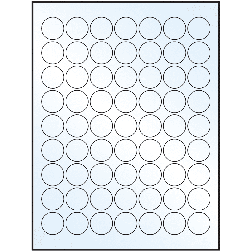1" Crystal Clear Circular Sheet Labels