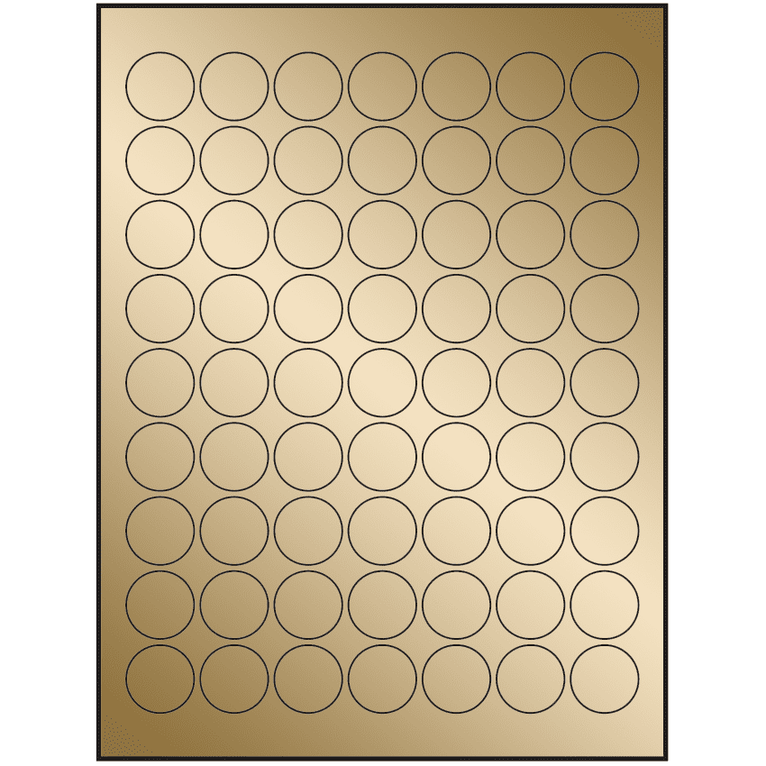 1" Gold Foil Circular Sheet Labels