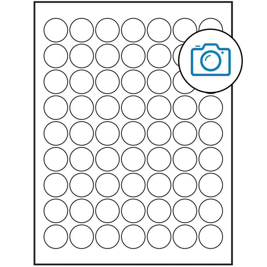 1" Photo Gloss Circular Sheet Labels