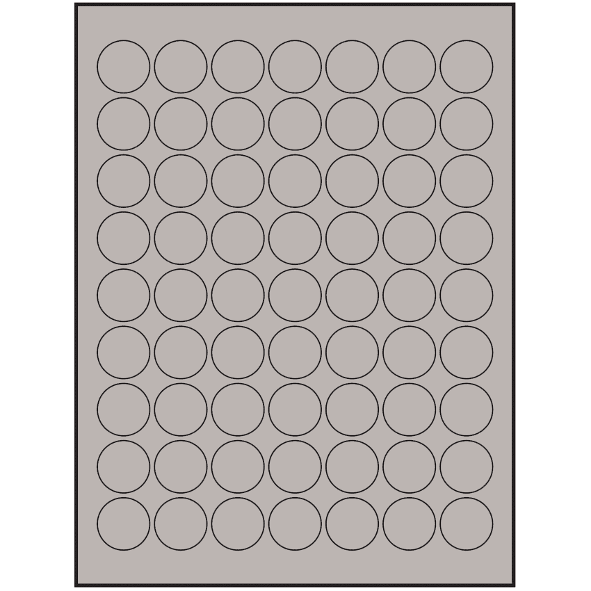 1" Gray Circular Sheet Labels