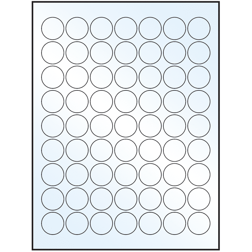 1" White Mid Gloss Circular Sheet Labels