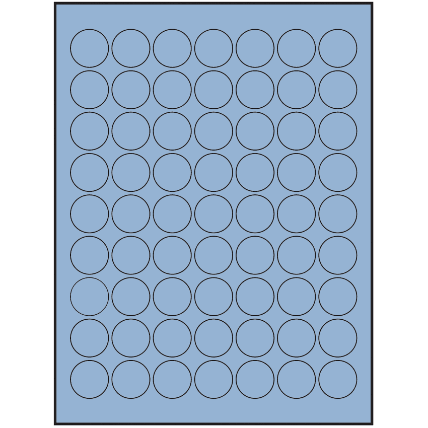 1" Pastel Blue Circular Sheet Labels