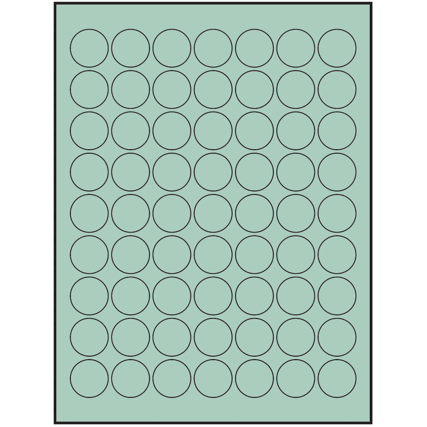 1" Pastel Green Circular Sheet Labels