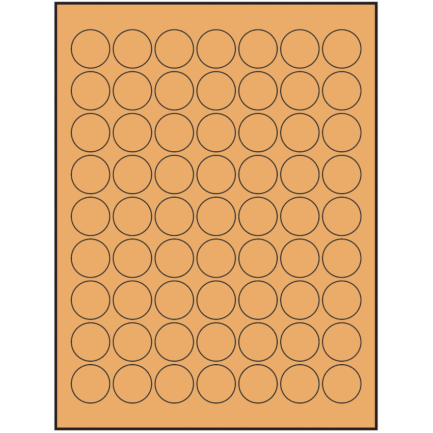 1" Pastel Orange Circular Sheet Labels