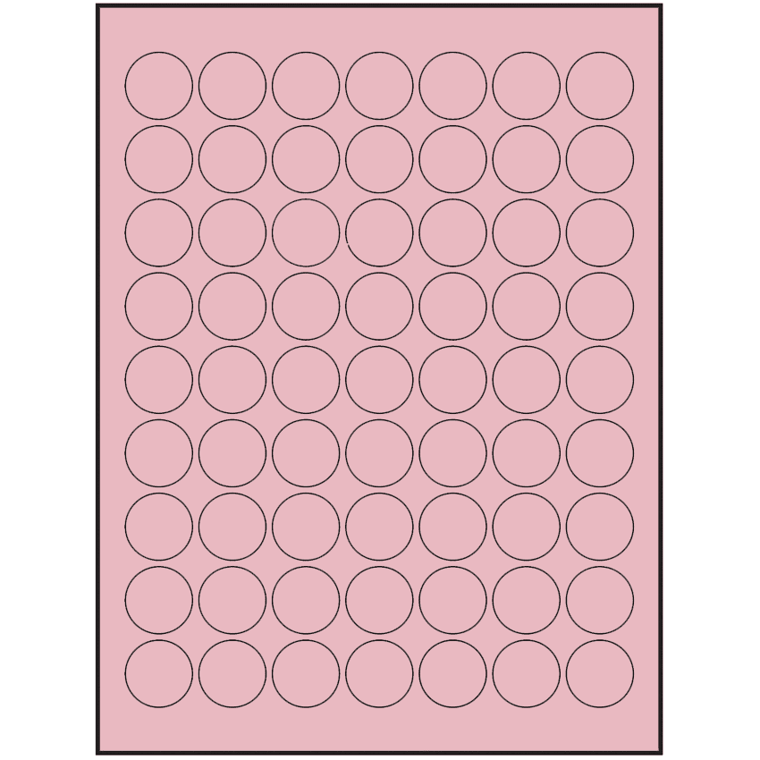 1" Pastel Pink Circular Sheet Labels