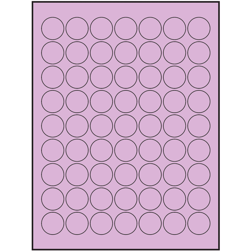 1" Pastel Purple Circular Sheet Labels