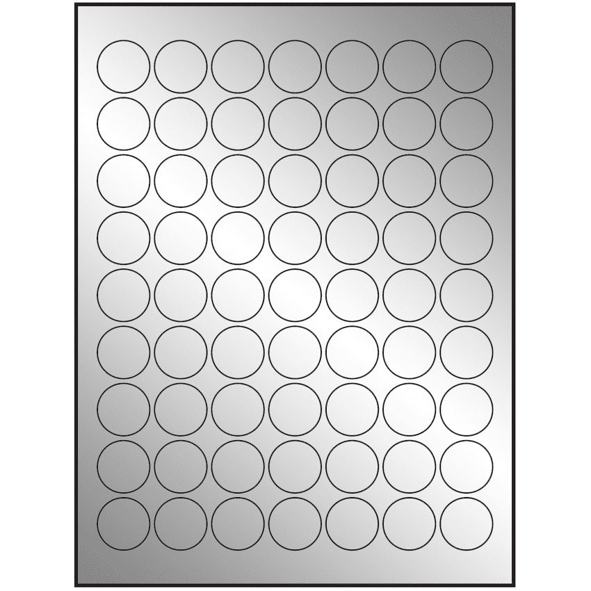 1" Silver Foil Circular Sheet Labels
