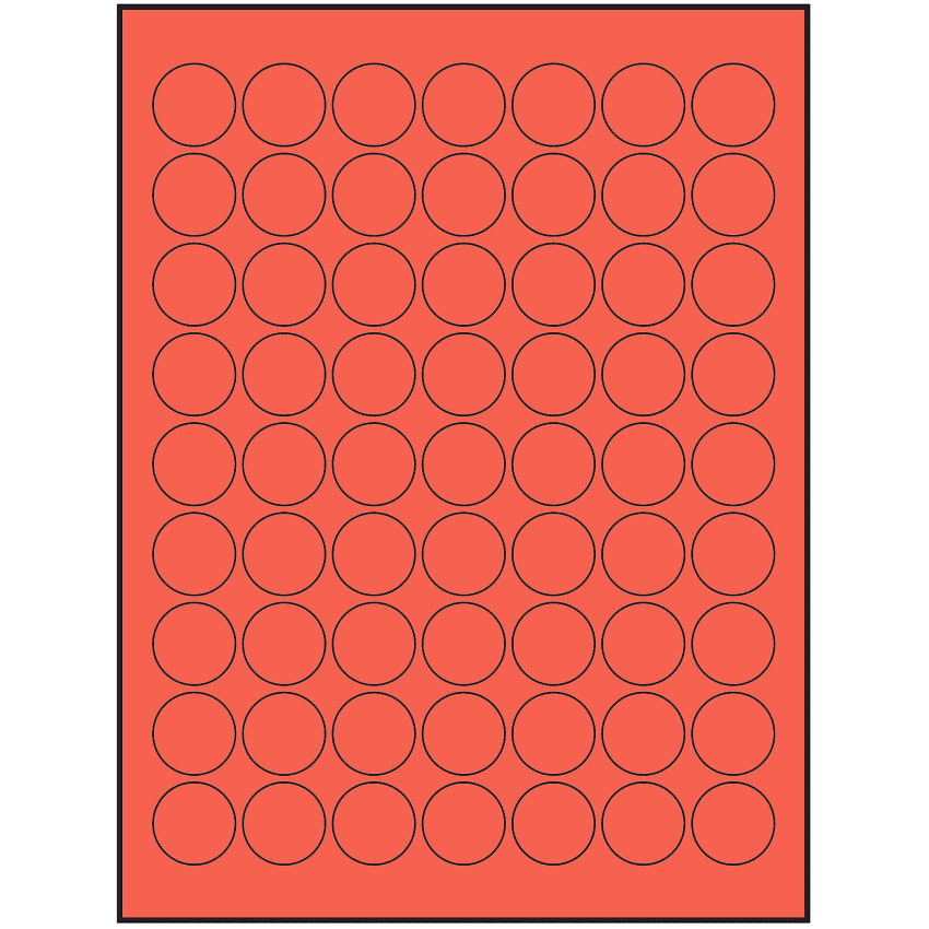 1" Red Circular Sheet Labels