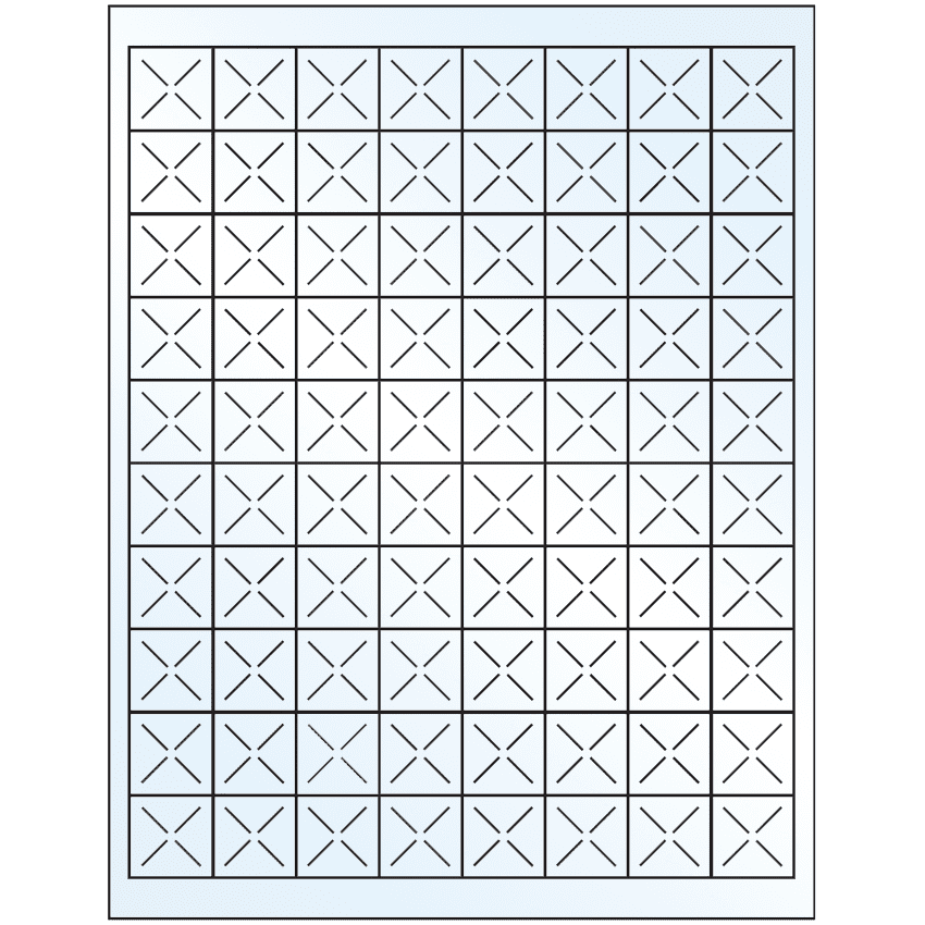 1" x 1" Crystal Clear Square Sheet Labels