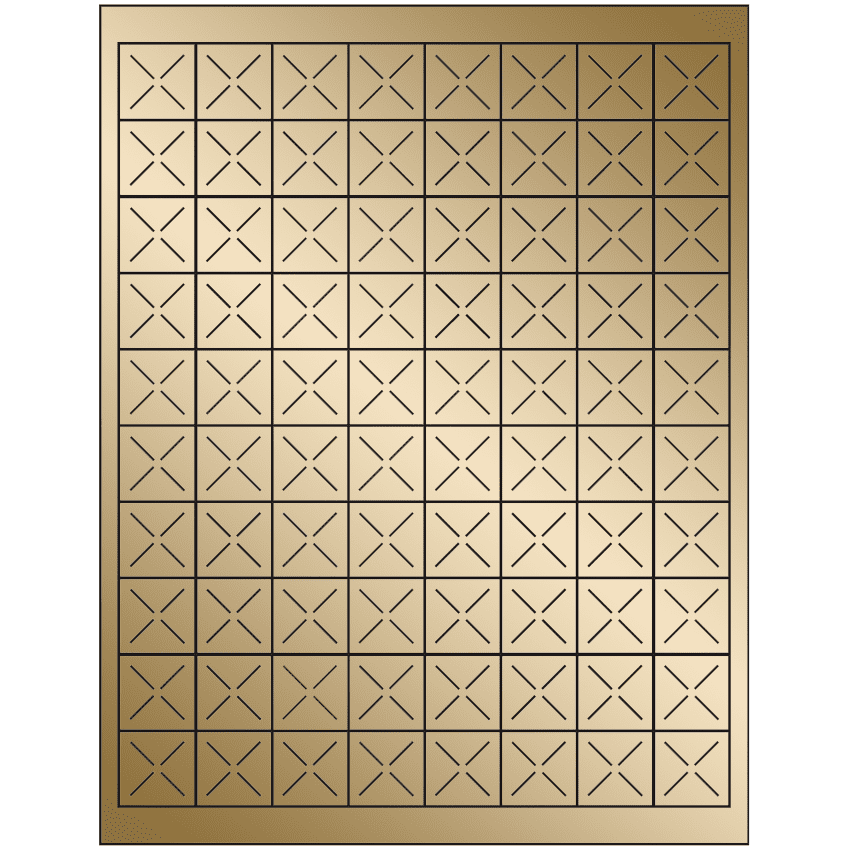 1" x 1" Gold Foil Square Sheet Labels
