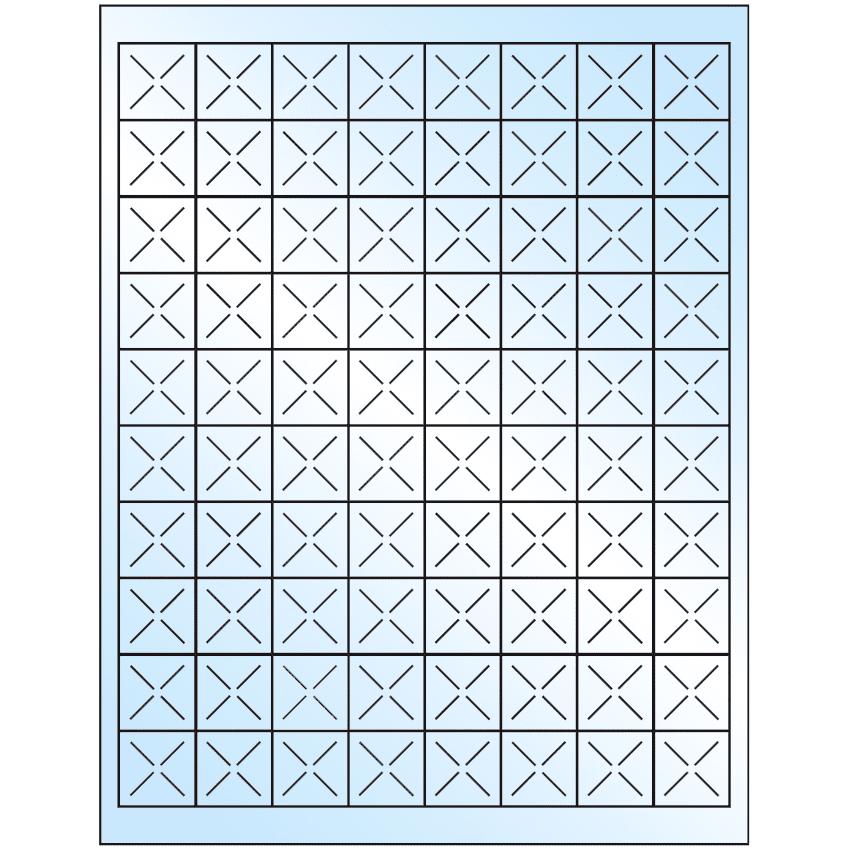 1" x 1" White Premium High Gloss Square Sheet Labels