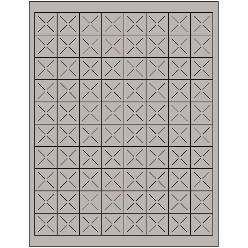 1" x 1" Gray Square Sheet Labels