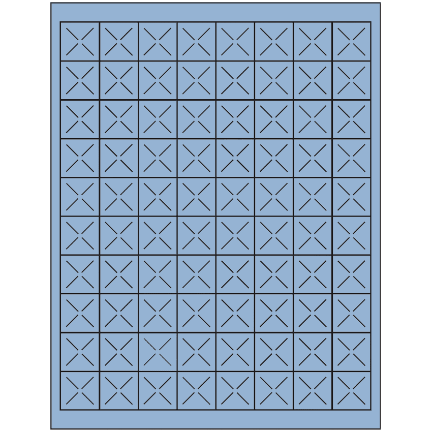 1" x 1" Pastel Blue Square Sheet Labels