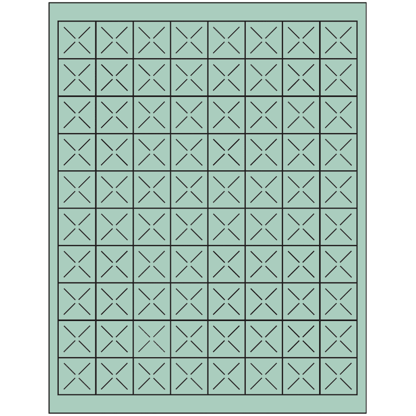 1" x 1" Pastel Green Square Sheet Labels