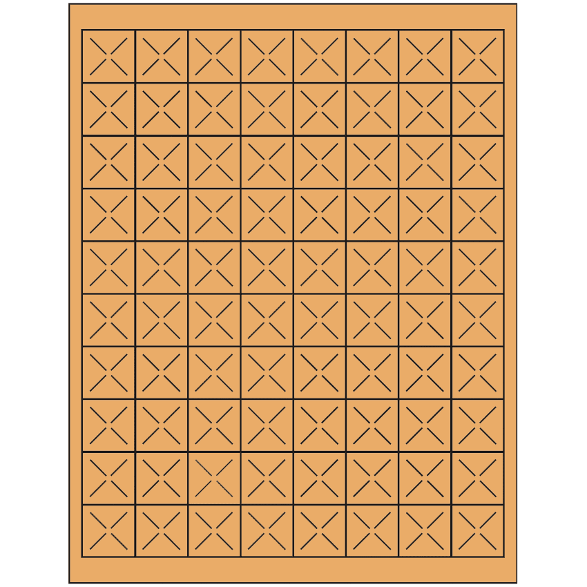 1" x 1" Pastel Orange Square Sheet Labels