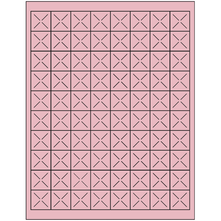 1" x 1" Pastel Pink Square Sheet Labels