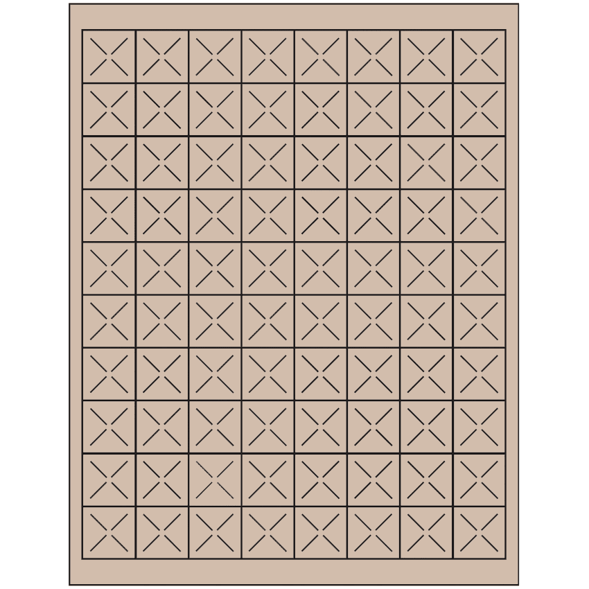 1" x 1" Pastel Tan Square Sheet Labels