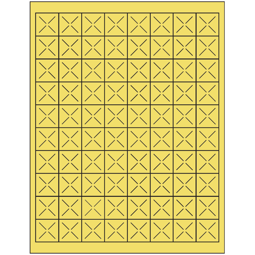1" x 1" Pastel Yellow Square Sheet Labels
