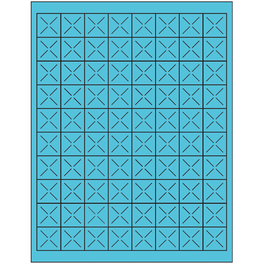 1" x 1" Turquoise Square Sheet Labels