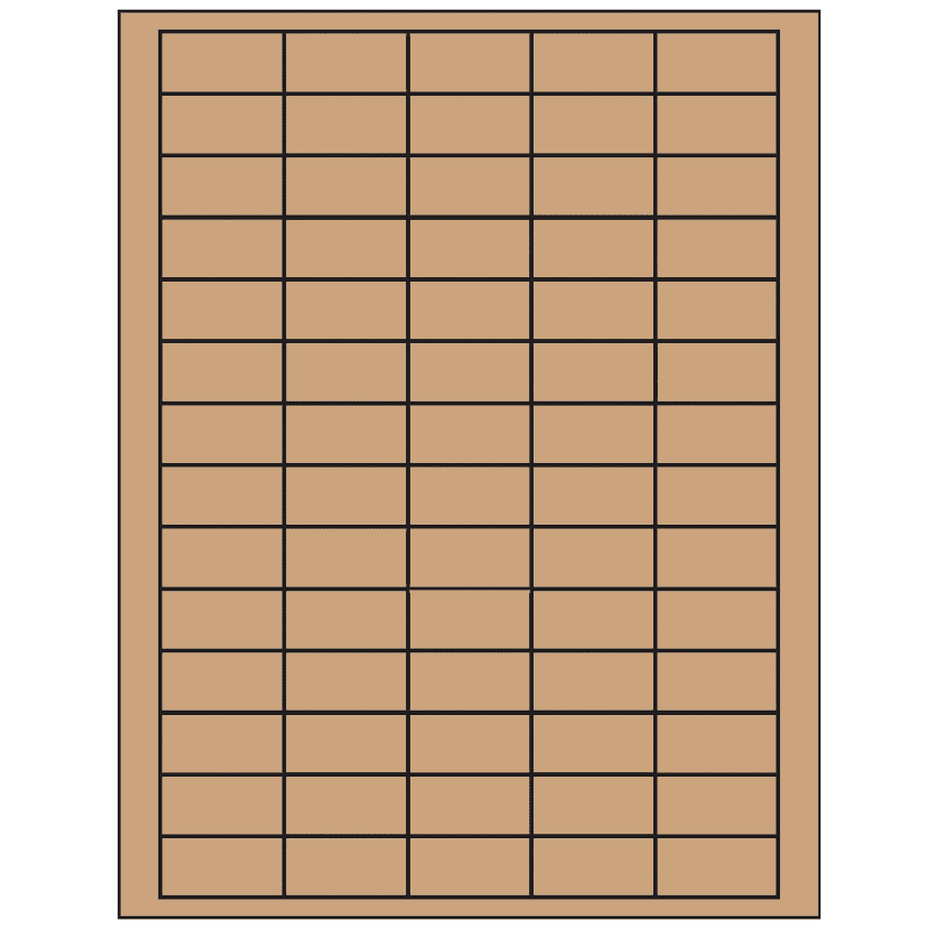 1.5" x 0.75" Brown Kraft Rectangular Sheet Labels