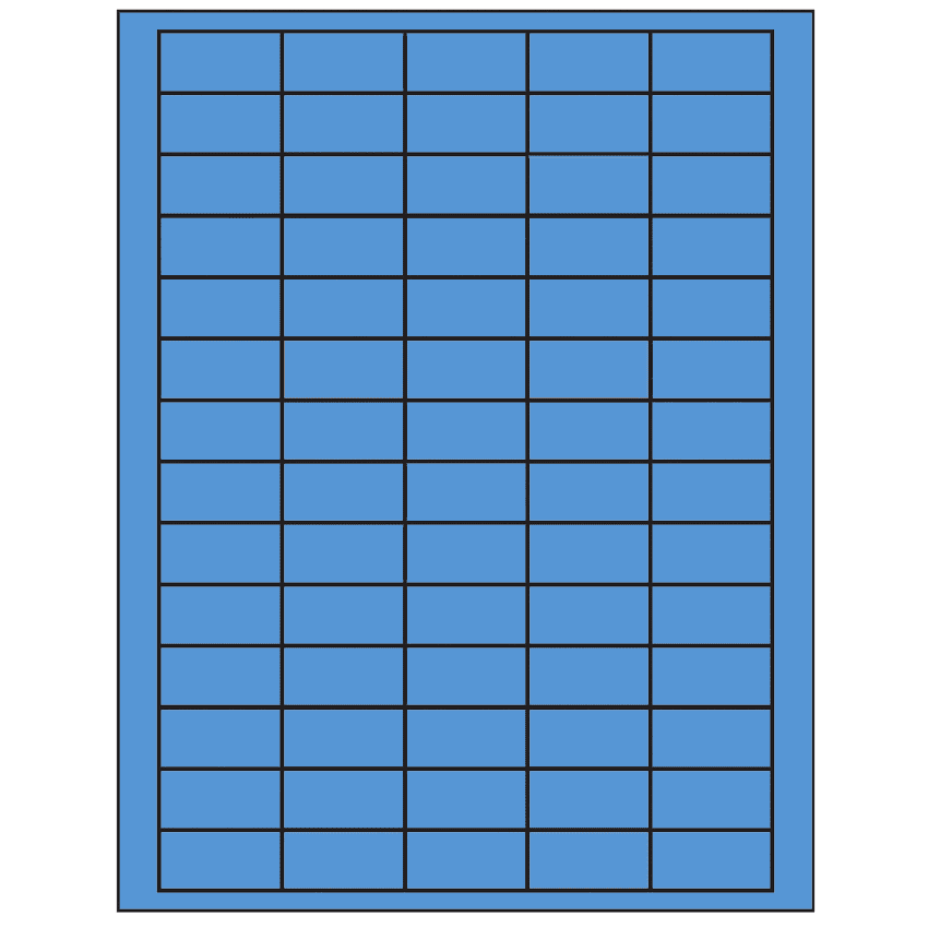 1.5" x 0.75" Fluorescent Blue Rectangular Sheet Labels
