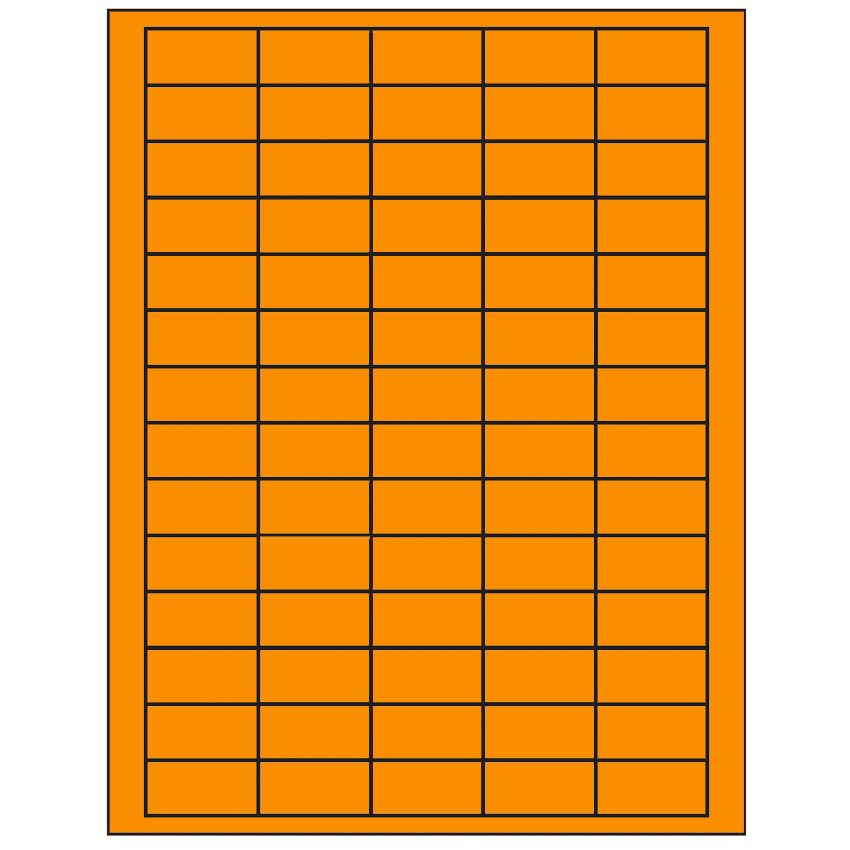 1.5" x 0.75" Fluorescent Orange Rectangular Sheet Labels
