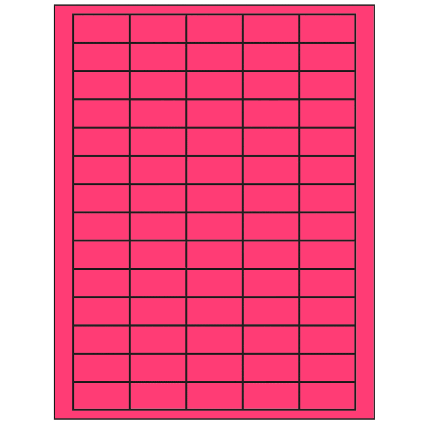 1.5" x 0.75" Fluorescent Pink Rectangular Sheet Labels