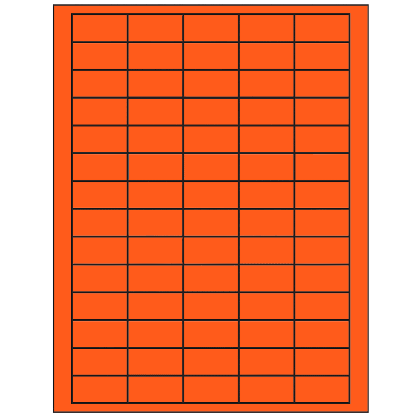 1.5" x 0.75" Fluorescent Red Rectangular Sheet Labels