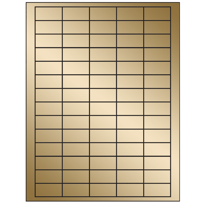 1.5" x 0.75" Gold Foil Rectangular Sheet Labels
