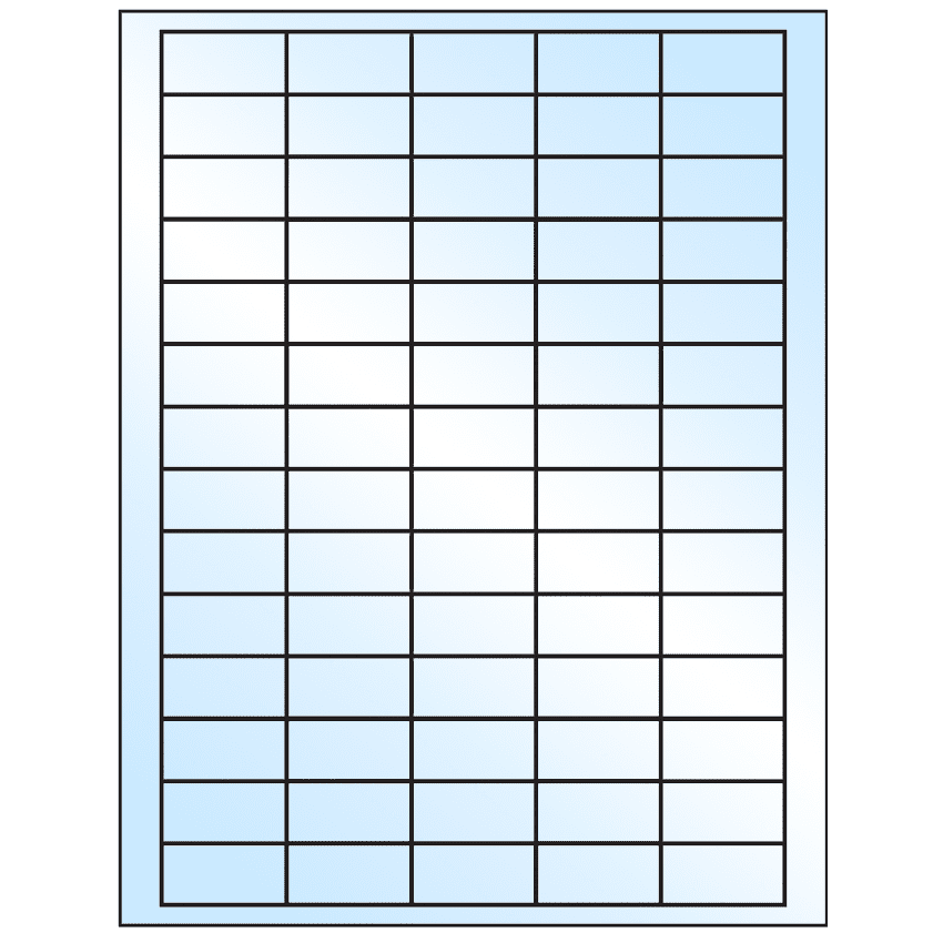 1.5" x 0.75" White Premium High Gloss Rectangular Sheet Labels