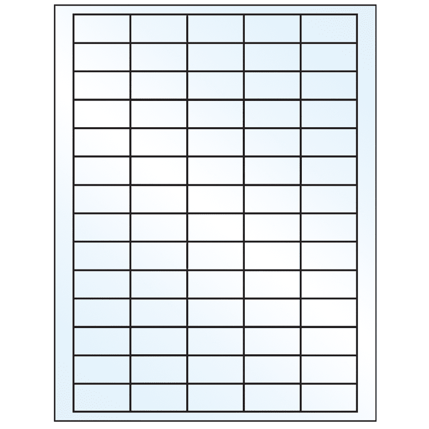 1.5" x 0.75" White Mid Gloss Rectangular Sheet Labels