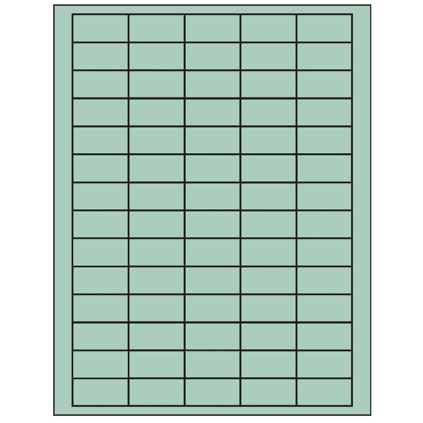 1.5" x 0.75" Pastel Green Rectangular Sheet Labels