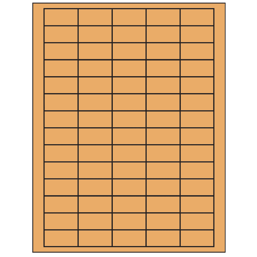 1.5" x 0.75" Pastel Orange Rectangular Sheet Labels