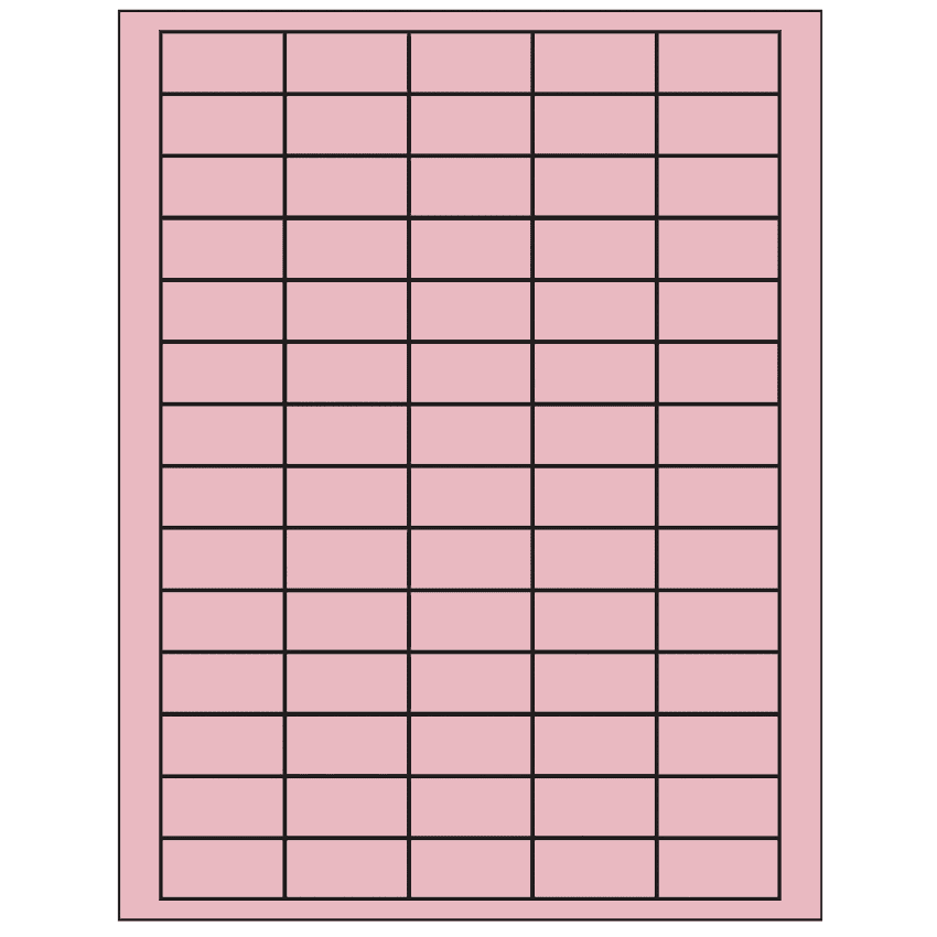 1.5" x 0.75" Pastel Pink Rectangular Sheet Labels