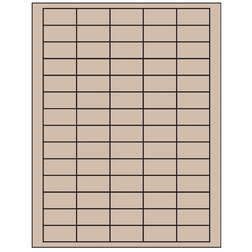 1.5" x 0.75" Pastel Tan Rectangular Sheet Labels