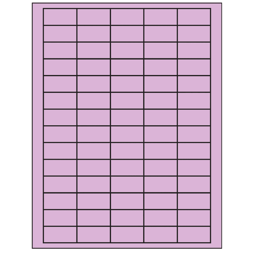 1.5" x 0.75" Pastel Purple Rectangular Sheet Labels