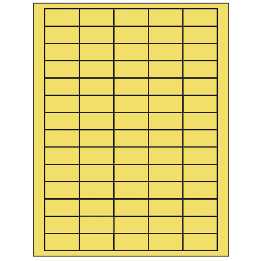 1.5" x 0.75" Pastel Yellow Rectangular Sheet Labels