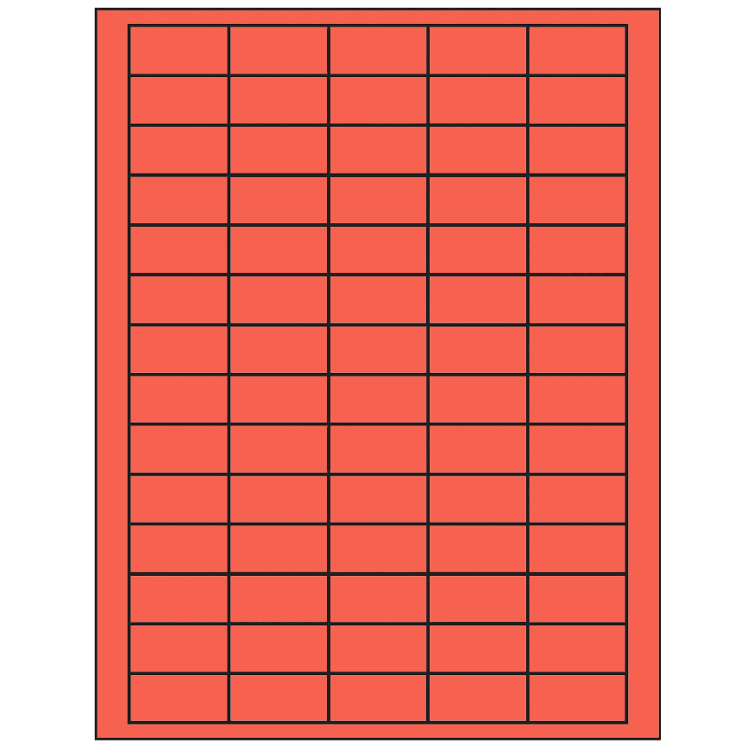 1.5" x 0.75" Red Rectangular Sheet Labels