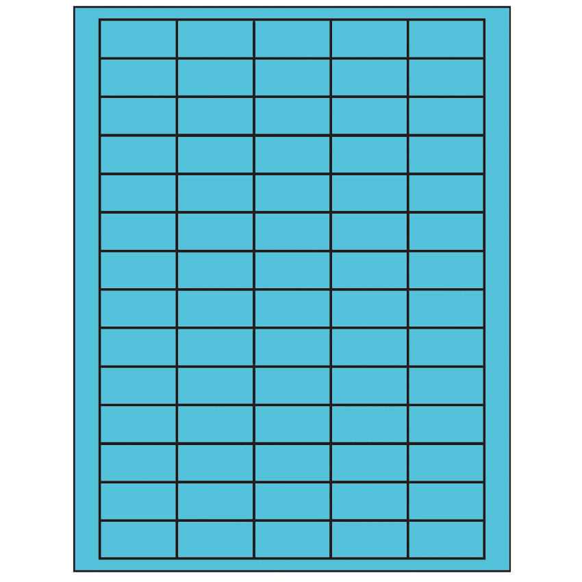 1.5" x 0.75" Turquoise Rectangular Sheet Labels