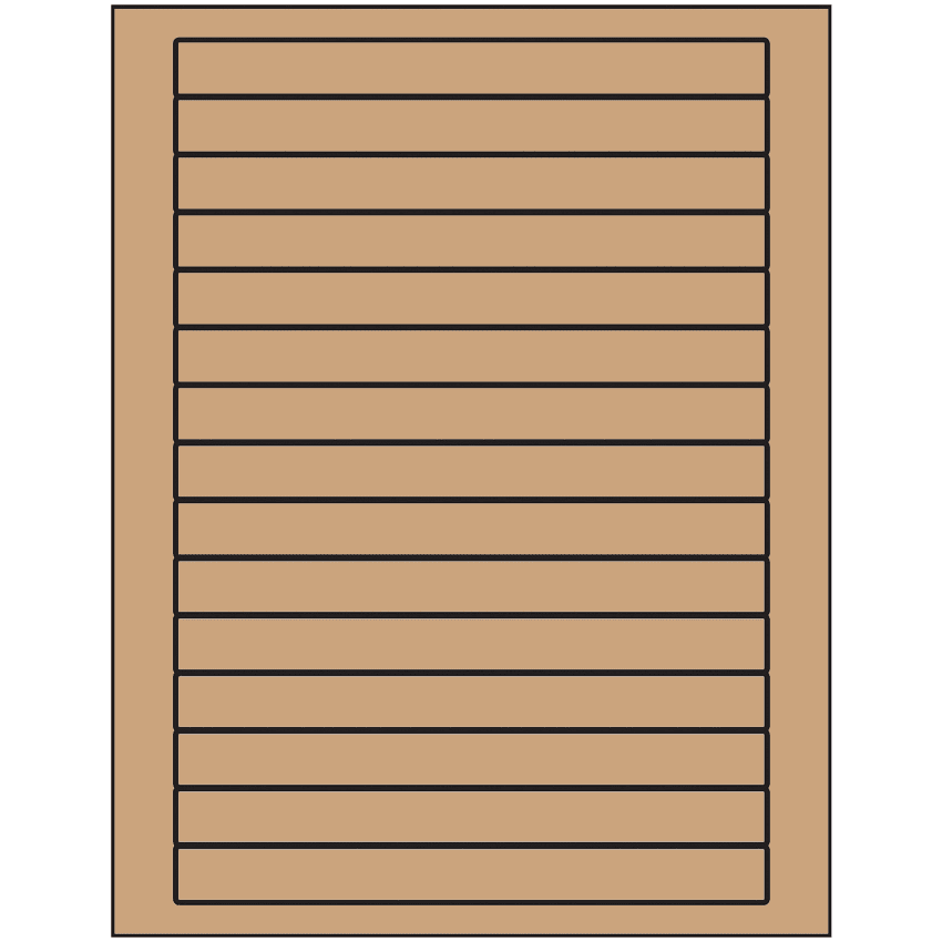 7" x 0.68" Brown Kraft Rectangular Sheet Labels