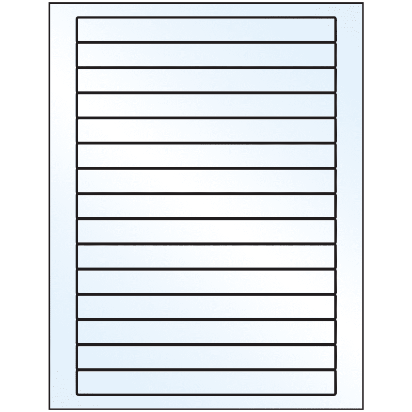 7" x 0.68" Crystal Clear Rectangular Sheet Labels
