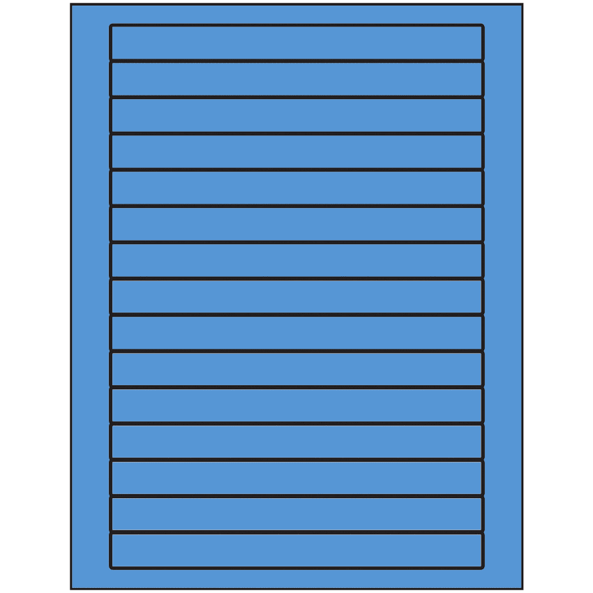 7" x 0.68" Fluorescent Blue Rectangular Sheet Labels