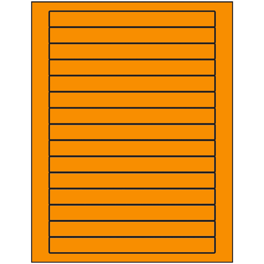 7" x 0.68" Fluorescent Orange Rectangular Sheet Labels