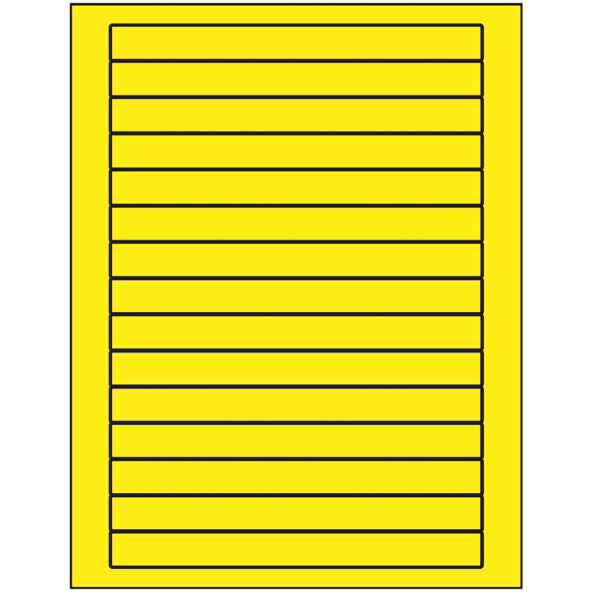 7" x 0.68" Fluorescent Yellow Rectangular Sheet Labels