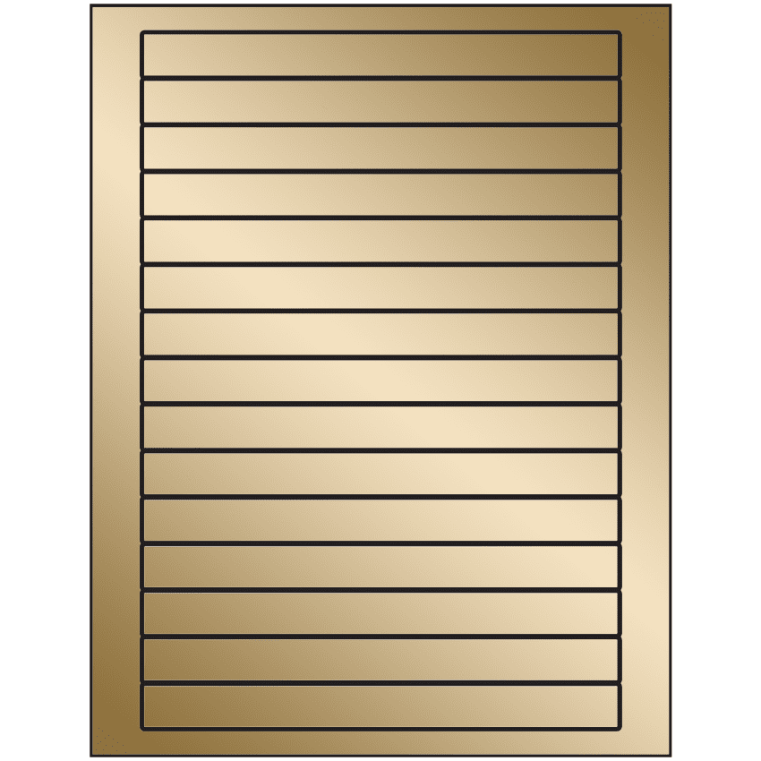 7" x 0.68" Gold Foil Rectangular Sheet Labels