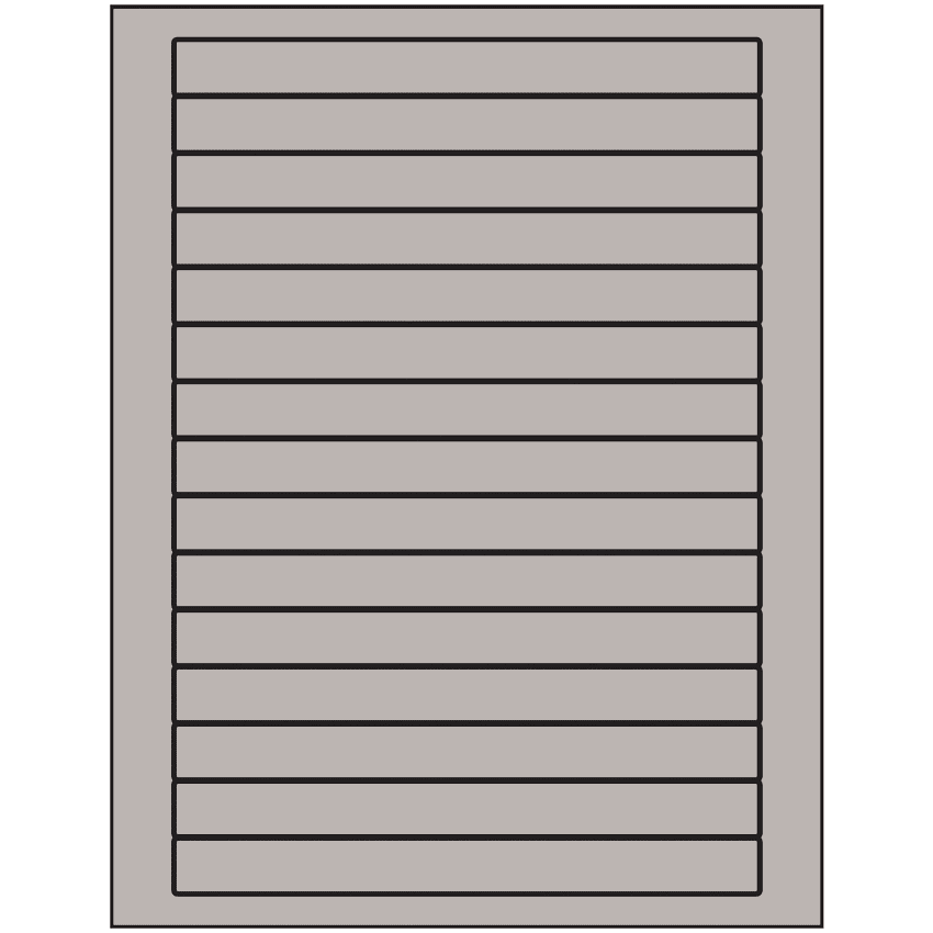 7" x 0.68" Gray Rectangular Sheet Labels