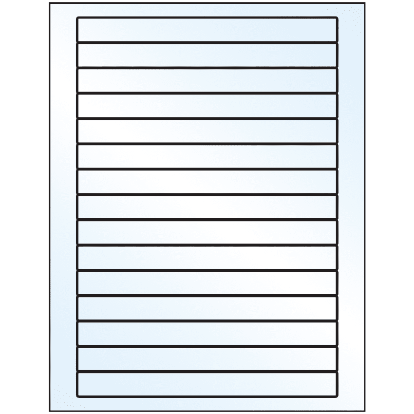 7" x 0.68" White Mid Gloss Rectangular Sheet Labels