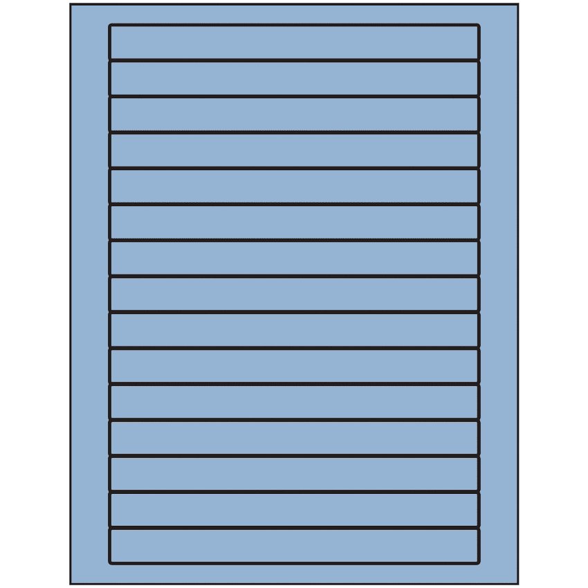 7" x 0.68" Pastel Blue Rectangular Sheet Labels